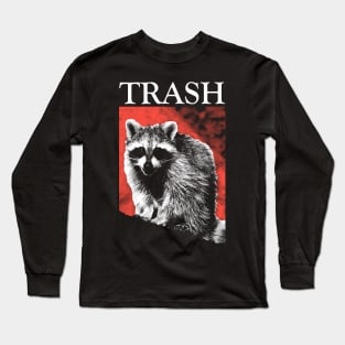 Red Trash Raccoon Long Sleeve T-Shirt